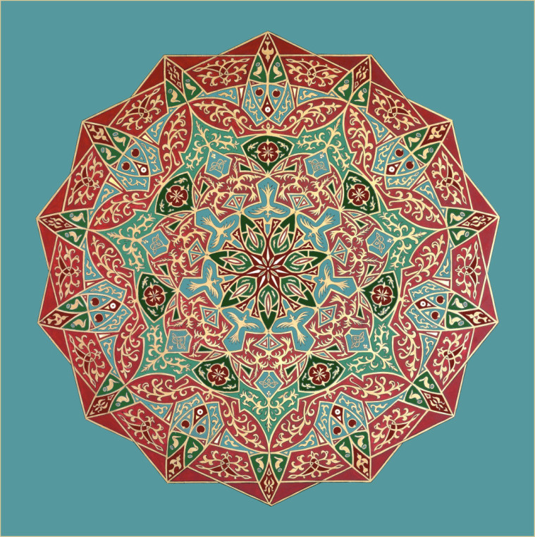 Beautiful Heptagonal Mandala by Stephen E. Meakin Christian Mandala Art